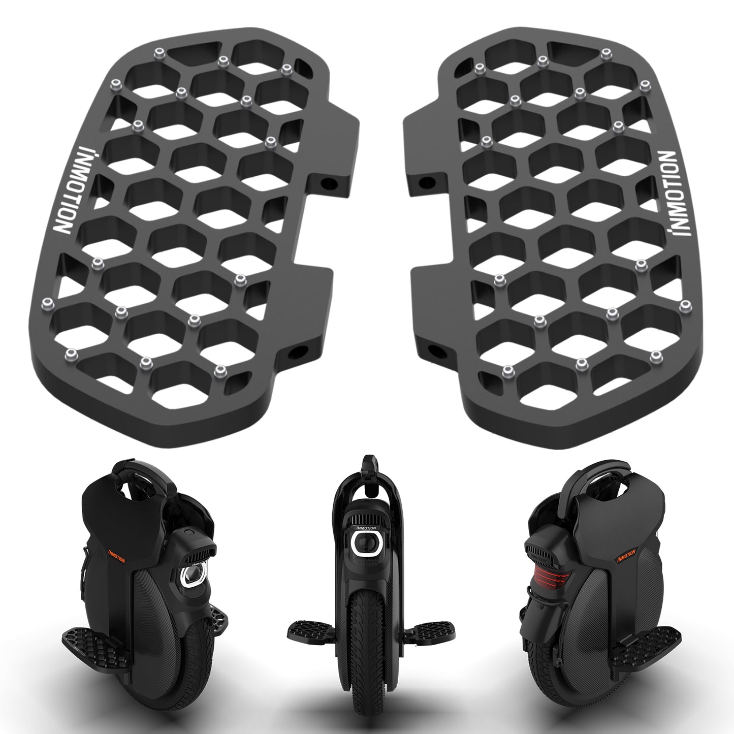 Honeycomb foot pedals for INMOTION V11/V12/V13 electric unicycles with durable design.
