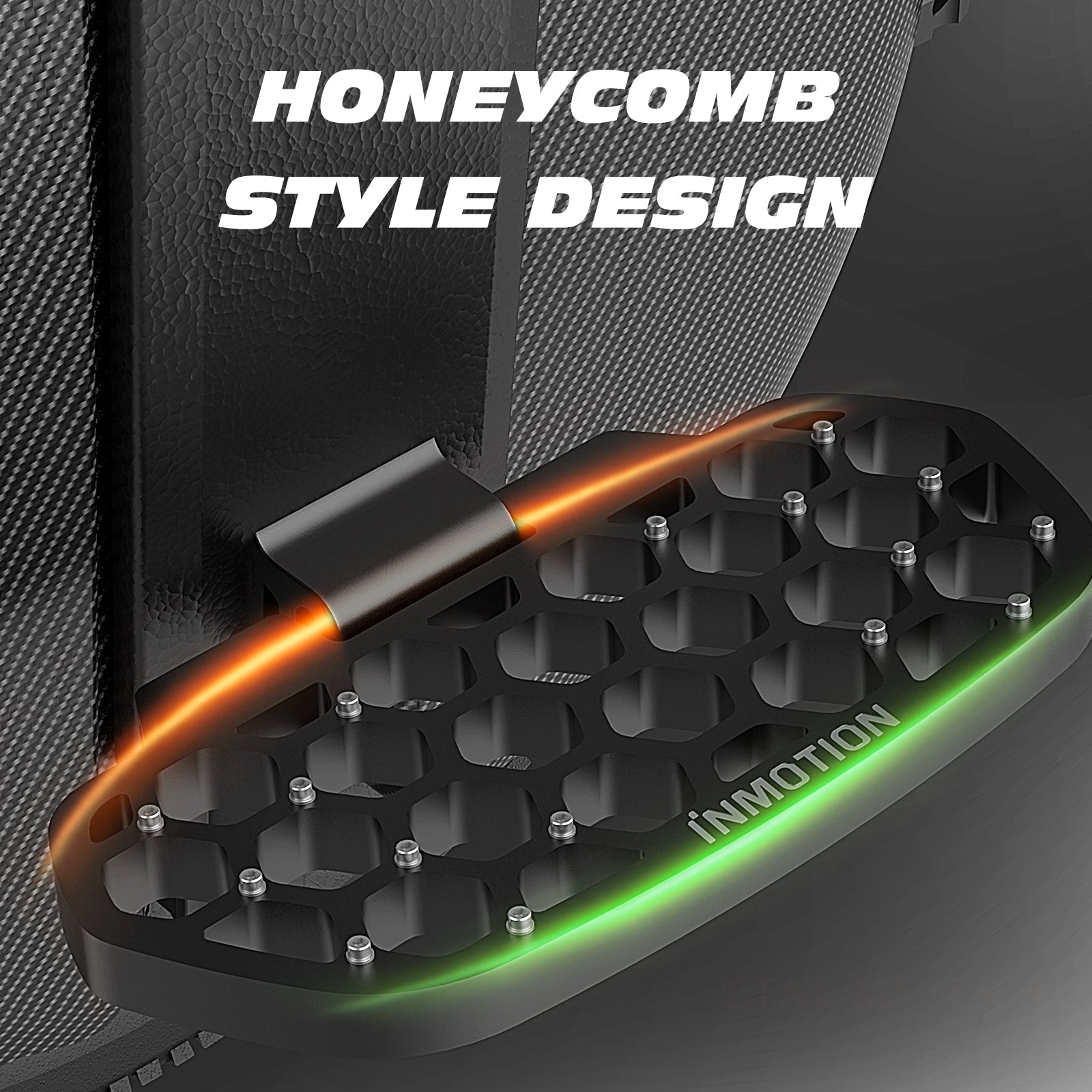 Honeycomb foot pedal for electric unicycle with bright colored edges