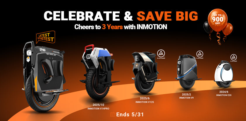 INMOTION 3rd Anniversary Sale Banner with V14Pro, V12S, V9, E20, and P6 – Save Up to $900