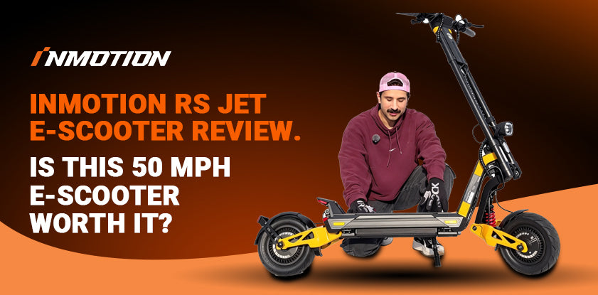 Man posing with INMOTION RS Jet 50 mph e-scooter review