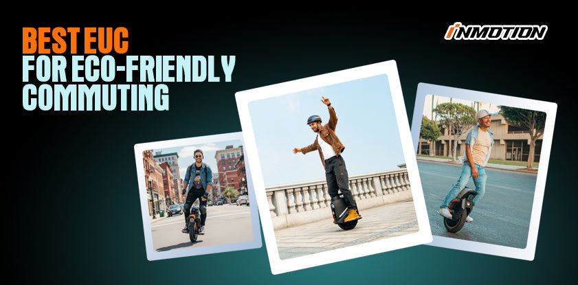 Three people commute in an eco-friendly manner on electric unicycles.