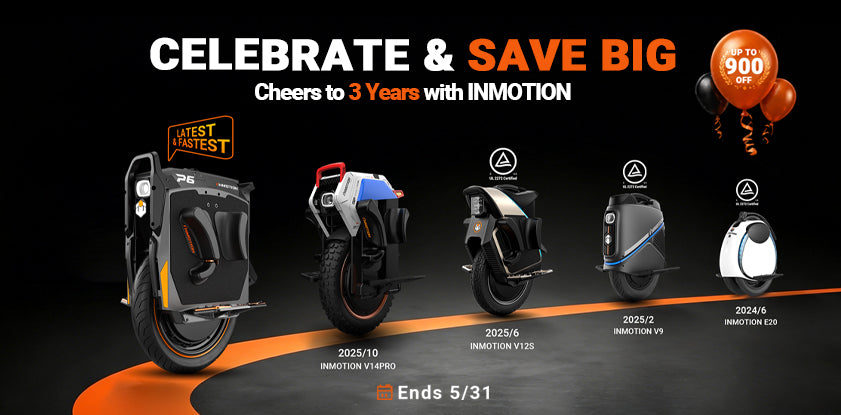 INMOTION 3rd Anniversary Sale Banner with V14Pro, V12S, V9, E20, and P6 – Save Up to $900